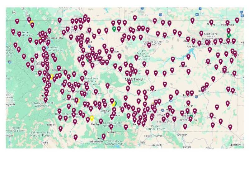 Map of Montana Schools